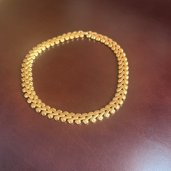 Vintage Jewelry - Vintage Gold Chevron Link Necklace